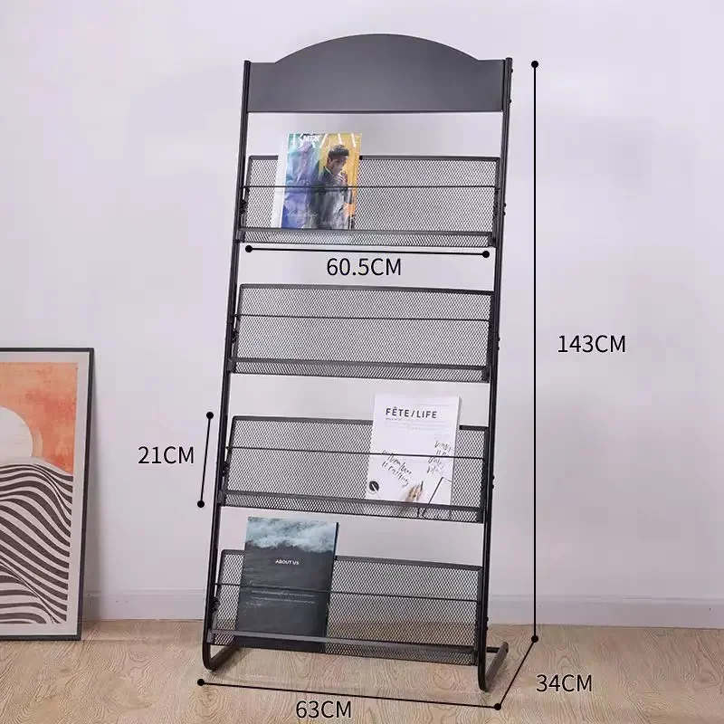 2026 Modern Metal Vertical Display Rack for Magazines Books Brochures Posters-Premium Magazine Display Stand