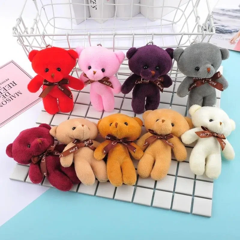 50pc Teddy Bear Plush Dolls Pendant Cute Cartoon Animal Bear Stuffed Plush Toy For Girl Schoolbag Pendant Keychain Birthday Gift