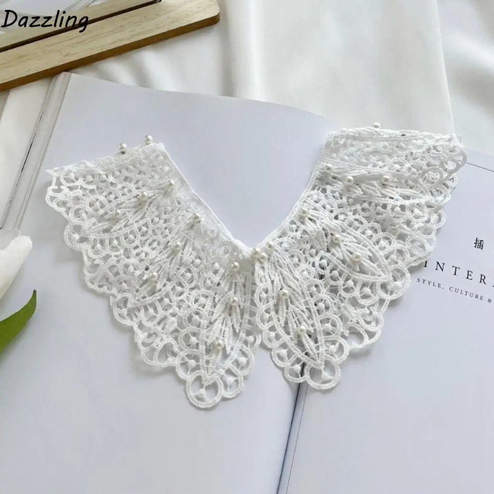 

Exquisite Doll Collar Lace Fake Collar Pearl Dress Decorative Shoulder Decoration Shirt Collar Cotton Detachable Shawl Sewing