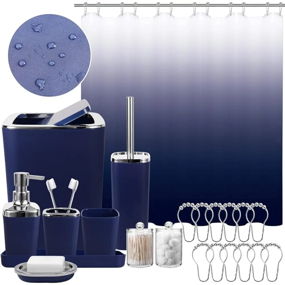 

Bathroom Accessories Set Complete, 10-Piece Bathroom Sets with Trash Can,Toothbrush Holder,Toothbrush Cup,Soap Dispenser