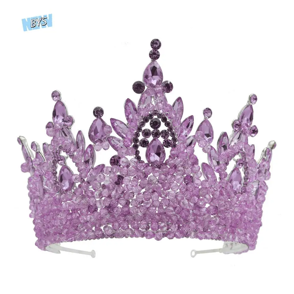 

Luxury Oversized Baroque Crown Cake Decorations Electroplated Rhinestone Bridal Crowns Hair Jewelry Sparkling