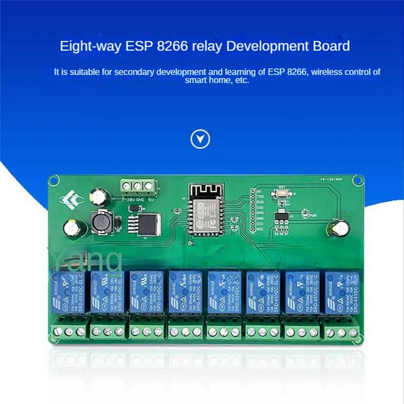 

【В наличии】 8-канальный беспроводной релейный модуль ESP8266 с Wi-Fi, макетная плата ESP-12F, 5 В/7-28 В постоянного тока, электронное приложение, пульт дистанционного управления