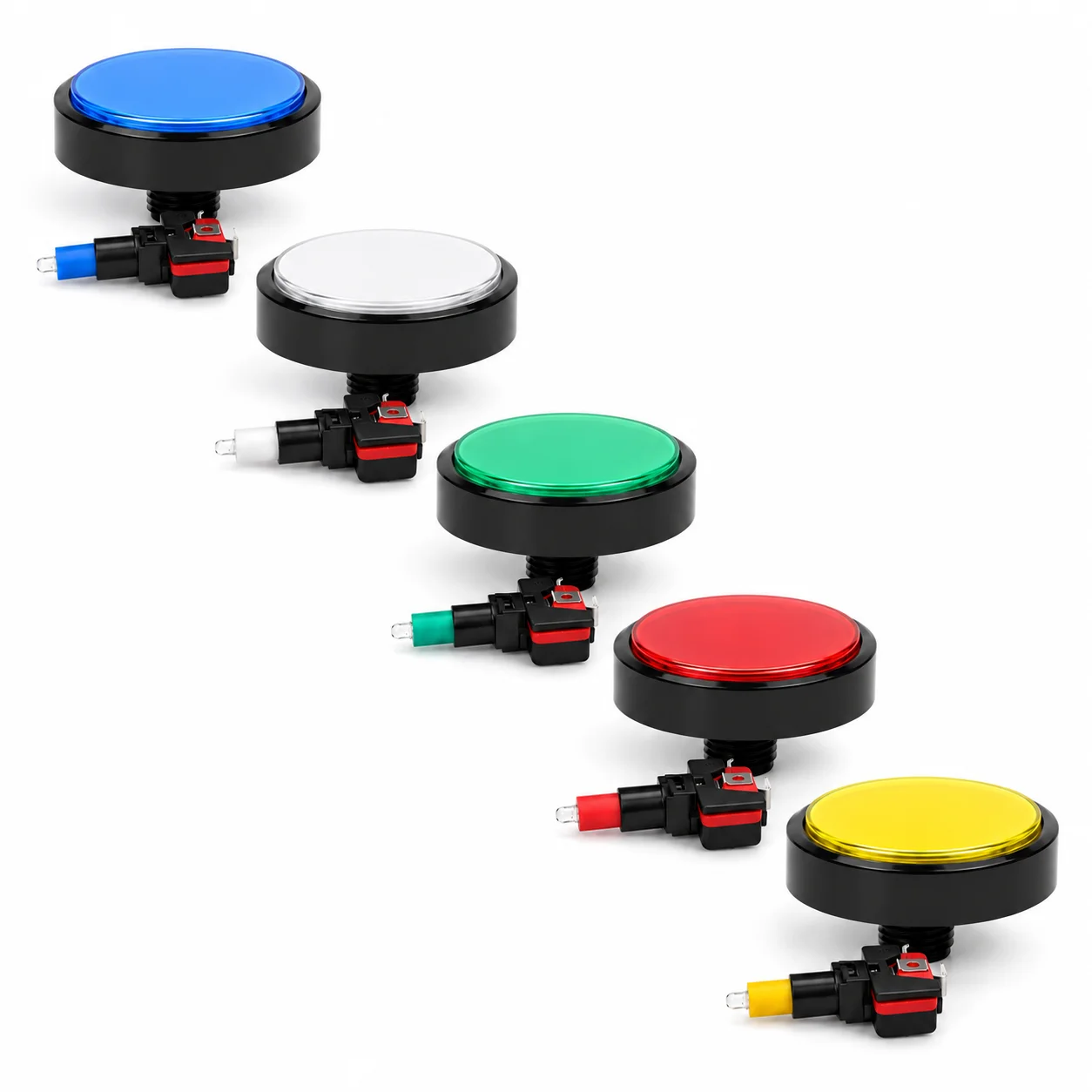 100mm Arcade LED Push Button Flat Edge Microswitch Switch for DIY Game Machine Cabinet Control Panel