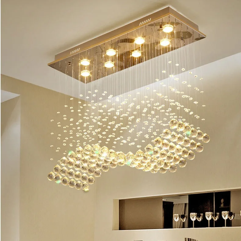 Comedor, salón, lámpara de araña, rectangular, elegante, moderna, dormitorio