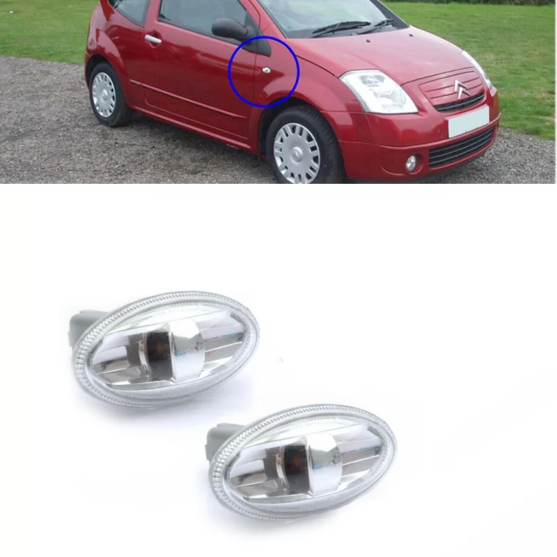 

2pcs Side Indicator Repeater Lamp For Citroen Berlingo C-Elysee C1 C2 C3 C5 6325g3 Signal Lamp Car Lights