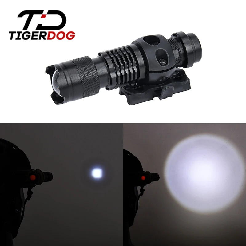 WADSN Helmet Light Mini Flashlight With Fast Mount Rail Base Military Helmet Adapter Scout Light Support Tactical Accessories