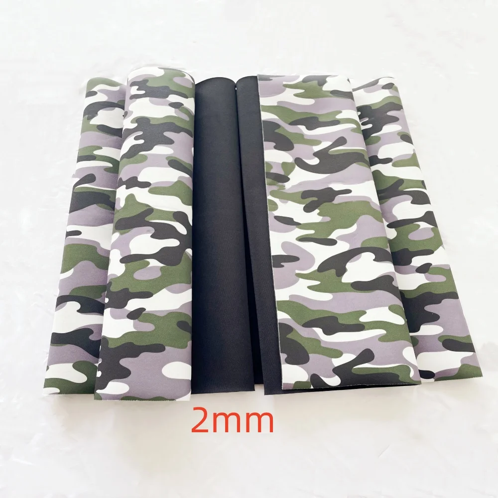 SBR neoprene sewing cloth, stretch polyester cloth, waterproof, windproof backpack sports protective gear, 2mm camouflage