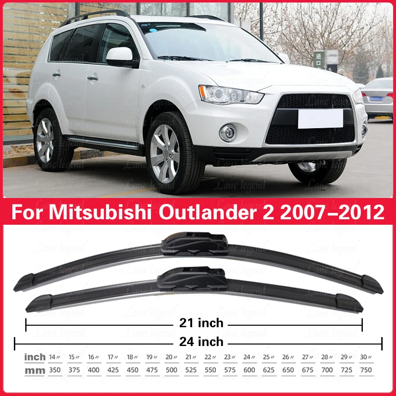 

Car Wiper Blades For Mitsubishi Outlander 2 2007 - 2012 Windscreen Cutter Windshield Window 24"+21"+12" Car Accessories