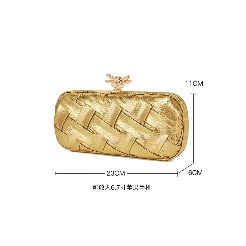Immagine 7: Borsa a Mano Geometrica Intrecciata da Donna 2026, Versatile e Alla Moda, Pochette da Sera con Tracolla Singola
