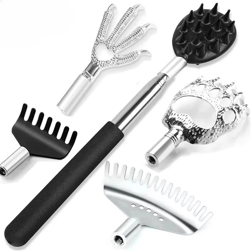 1-5Pcs Telescopic Back Scratcher Extendable Massager for Itch Relief Body Relaxation Scraper Massage Relaxation Christmas Gift