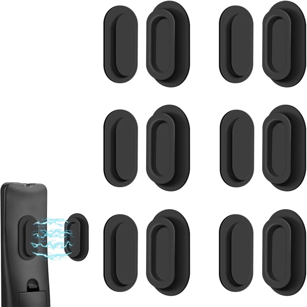 6 Pack Magnetic Remote Control Holder – Upgraded Silicone Magnetic Wall Mount for TV, Fan & Air Conditioner Remotes – Self-Adhes