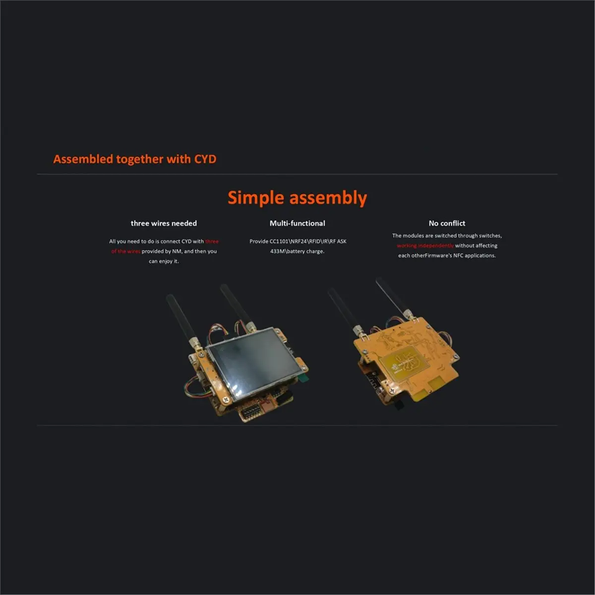 NM--Hat Companion Hat with GPS Zero-, Multi-Band for ESP32-2432S028 CYD CC1101 IR TX/RX 433M ASK Power
