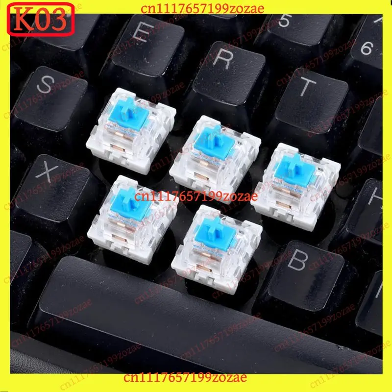 KJ02 100Pcs 3‑Pin Blue Clicky Mechanical Keyboard Switches Replacement Parts For Custom Mechanical Keyboards