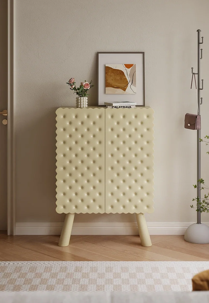 

Cream wind biscuit shoe cabinet home entrance entrance shoe storage cabinet large capacity storage cabinet