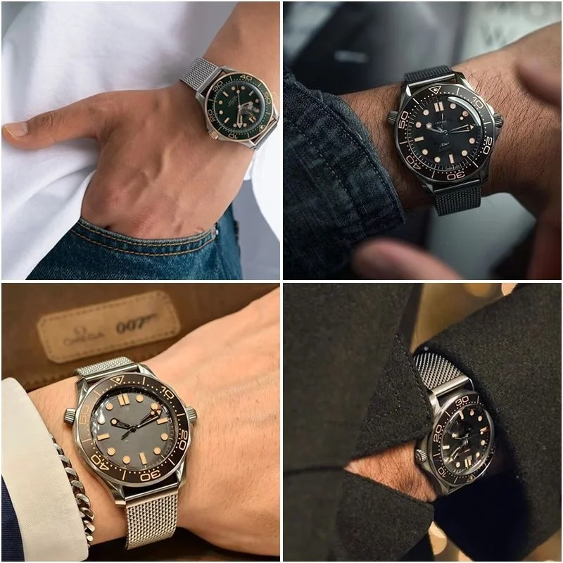 العالمي 20 مللي متر الإفراج السريع ميلانو الصلب حزام (استيك) ساعة حزام ل أوميغا ساماستر 300 007 لا وقت للموت Speedmaster AT150