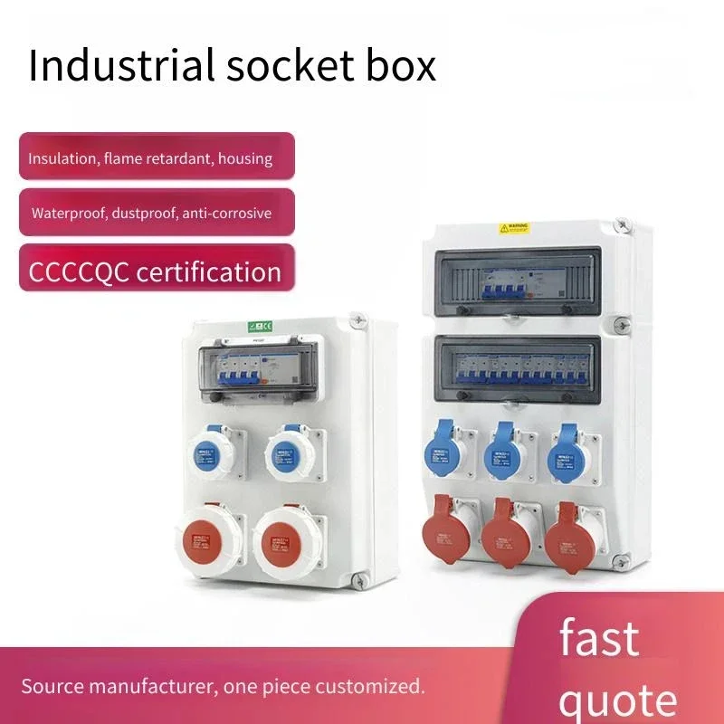 

Industrial Aviation Socket Distribution Box Plastic Three-proof Maintenance Power Box for Workshop