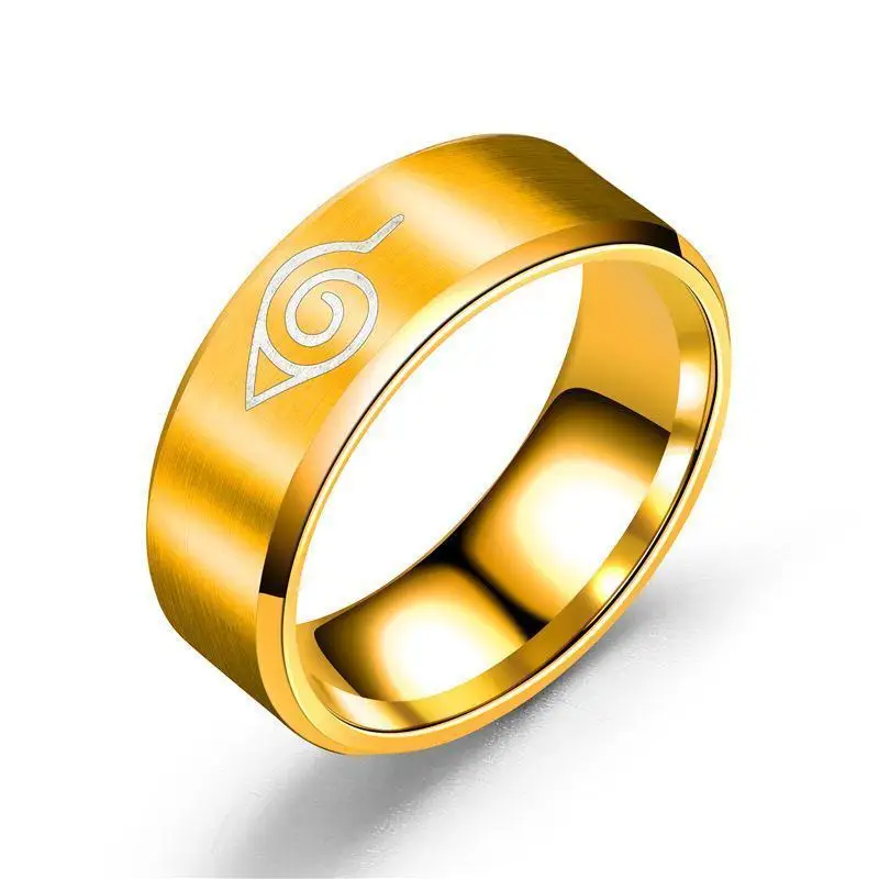 Naruto‑themed Stainless & Titanium Steel Ring Distinct Anime Accents Versatile Wearable Accessory For Shared‑Occasion - view 4