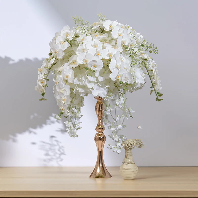 

60 см белая искусственная роза фаленопсис гортензия украшенная шаром на выбор для свадебного стола длинный стол и декор окна