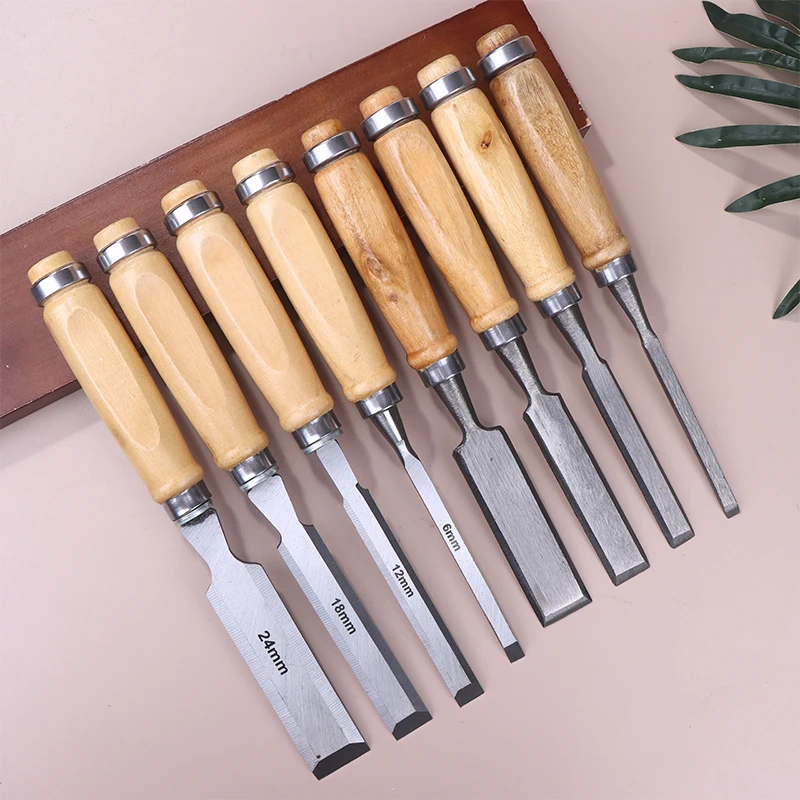 6/12/18/24mm 4 Pcs Wood Carving Chisels Set Professional For Woodworking With Ergonomic Wood Carving Tools DIY Auxiliary Tools