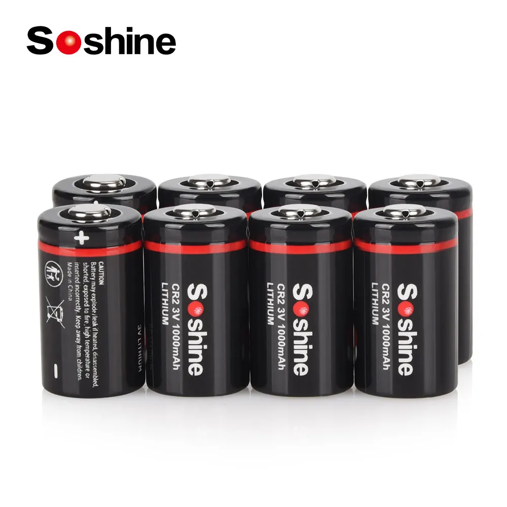 Soshine 1000mah 3V CR2 Batteria Batterie al litio da 3 Volt Batteria non ricaricabile per campanello Torcia Lampade Serratura elettronica