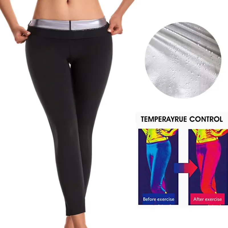 Sauna Slimming Pants Long Waist Trainer Sweat Hot Thermo Weight Loss Women Fat Burning Pants Compression Leggings Trimmer Shaper