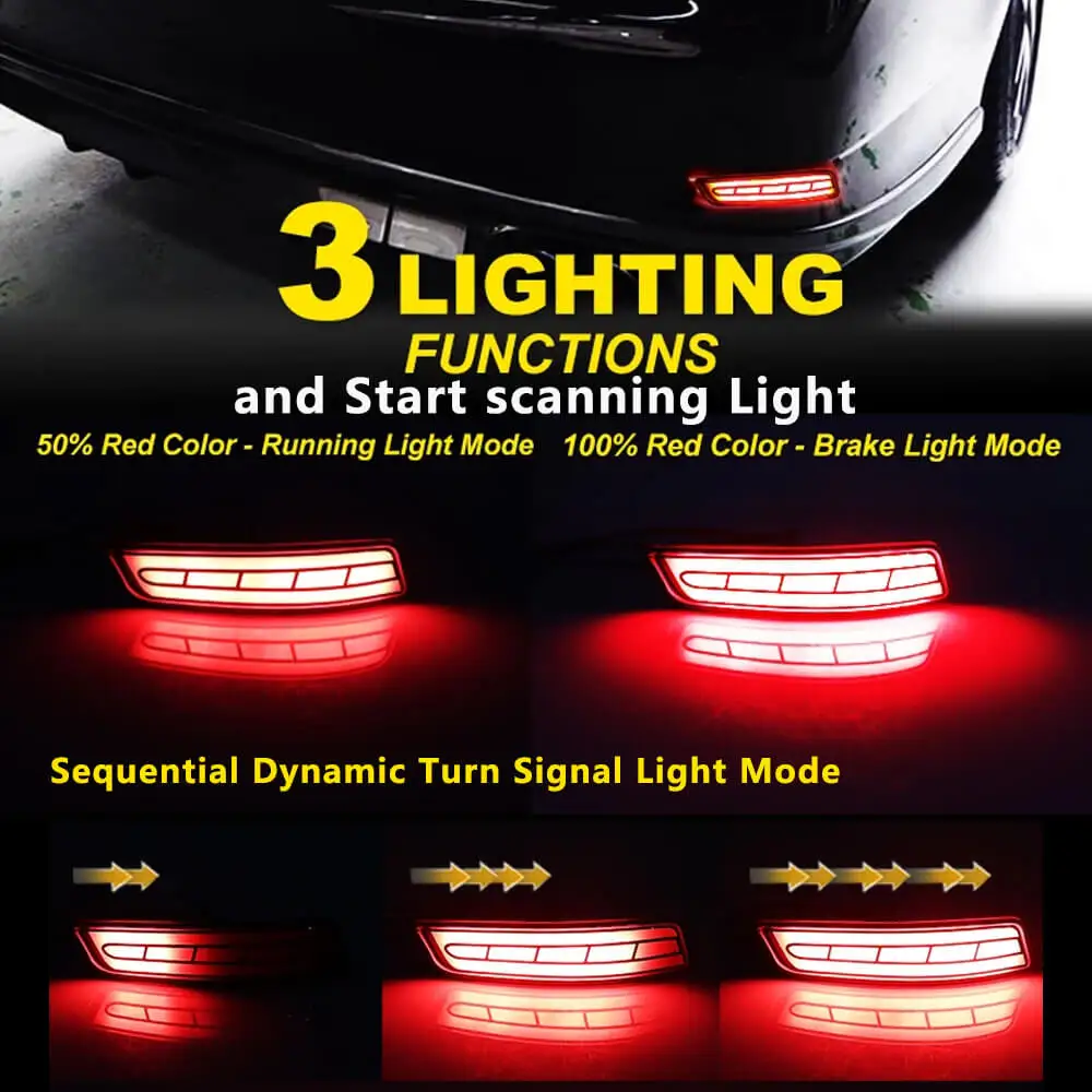 Car LED Rear Bumper Reflector light For Toyota Corolla Altis 2014 -2018 For Lexus GS250 ES250 Running/Brake/Turn Signal lamp