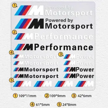 一套汽車徽章貼紙,適用於BMW M Performance Power X1 X3 X5 X6 E84 E83 F25 M3 E90 E91 E60 F15 F16 E70 F30 車型。 8 最佳銷售 m貼紙 - №2