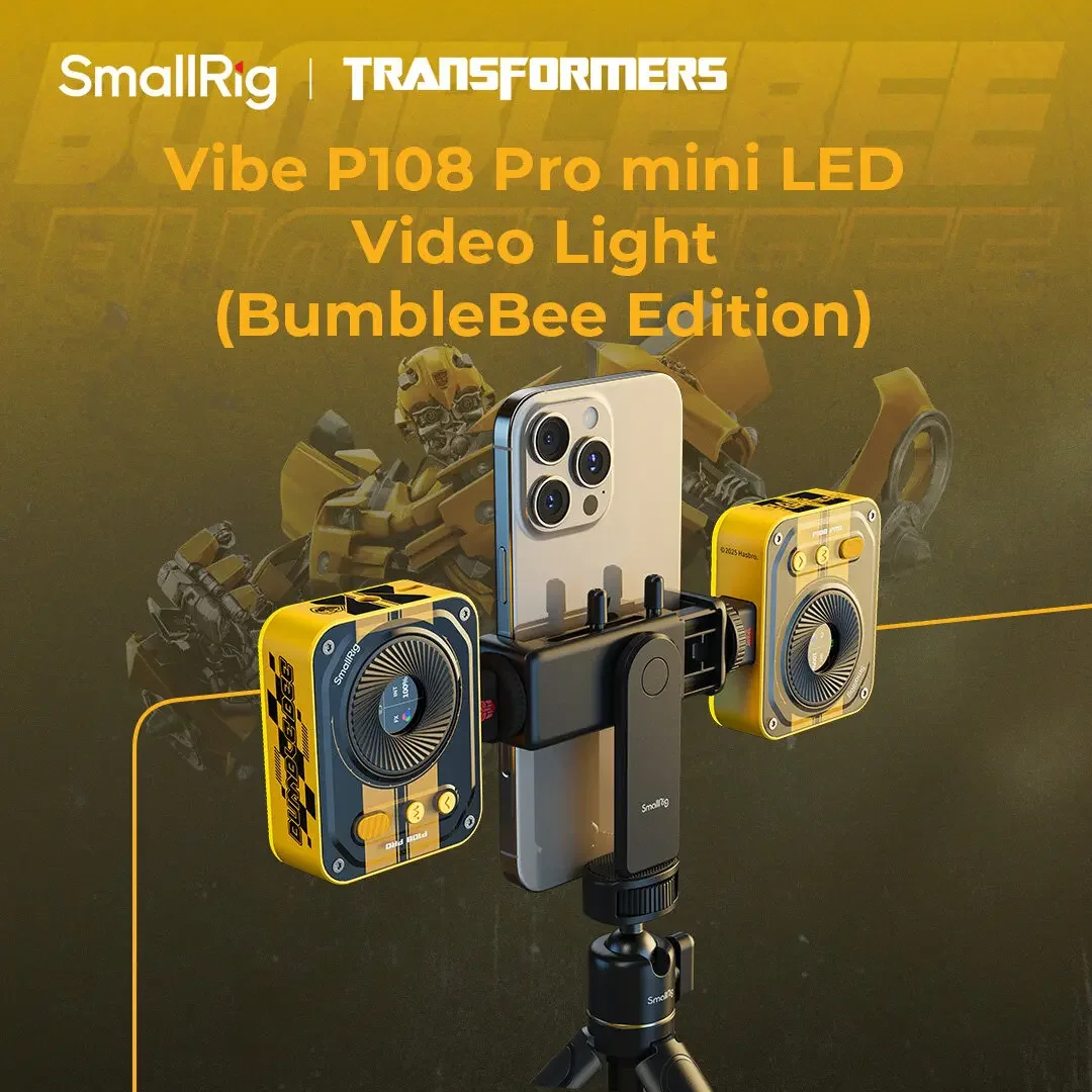 

Мини-светодиодная видеолампа SmallRig 5511 Vibe P108 Pro BumbleBee Edition имитирует дневной свет 2500–6500 К и предлагает 12 специальных эффектов