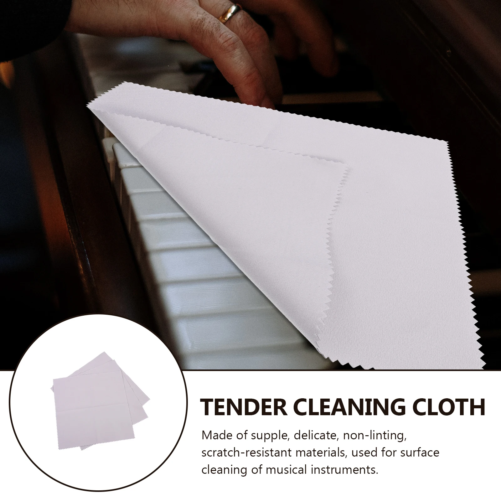 

3 Pcs Fiber Cleaning Cloth Durable Reusable Supple Instrument Wipes Guitar Piano Flute Recorder Jewelry Cloth Portable Storage
