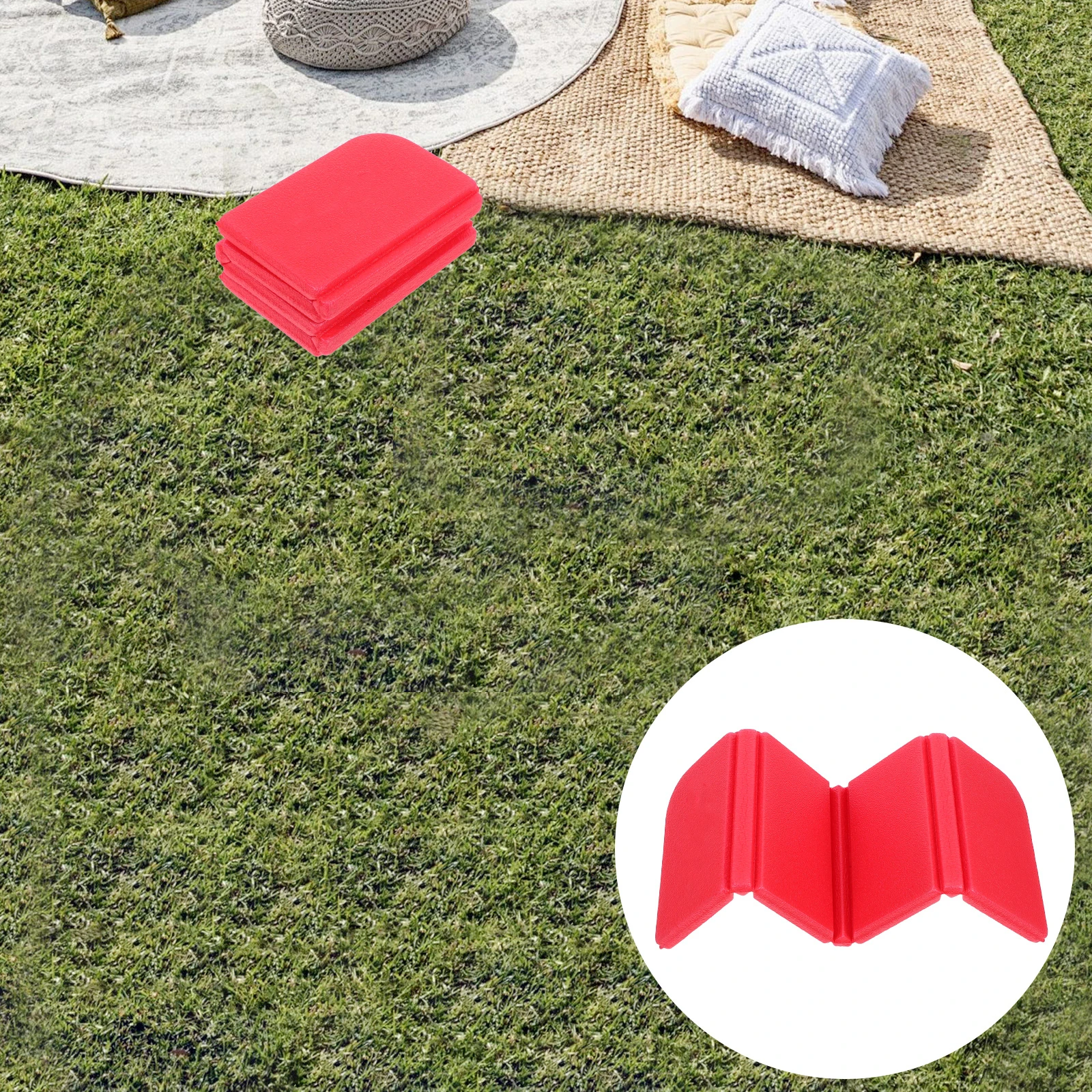 

Portable Moisture -proof Cushion Seat Hiking Sitting Mat Carpet Red Foldable Pad