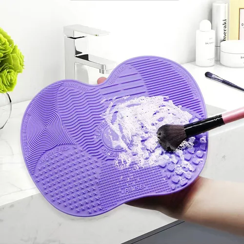 Limpiador de cepillos de silicona, cepillo de lavado de maquillaje cosmético, estera de limpieza de Gel, base, cepillo de maquillaje, almohadilla limpiadora, tabla de fregar