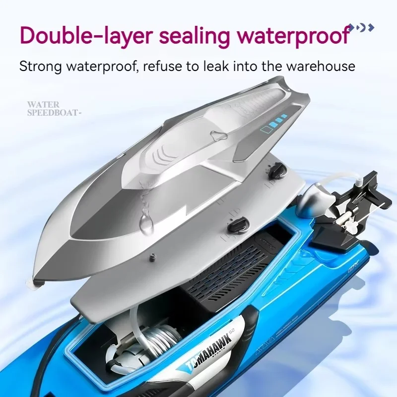 S2 Super taille 50 cm bateau télécommandé à grande vitesse hors-bord haute puissance bateau à rames Net tirant modèle de bateau jouet d'eau cadeaux