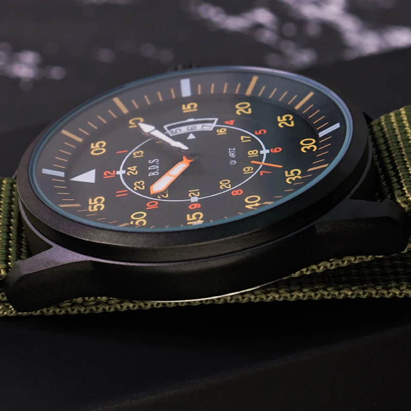 Nuevos relojes de piloto, relojes de pulsera luminosos de lujo para hombre, reloj de cuarzo resistente al agua hasta 50M con fecha para hombre,