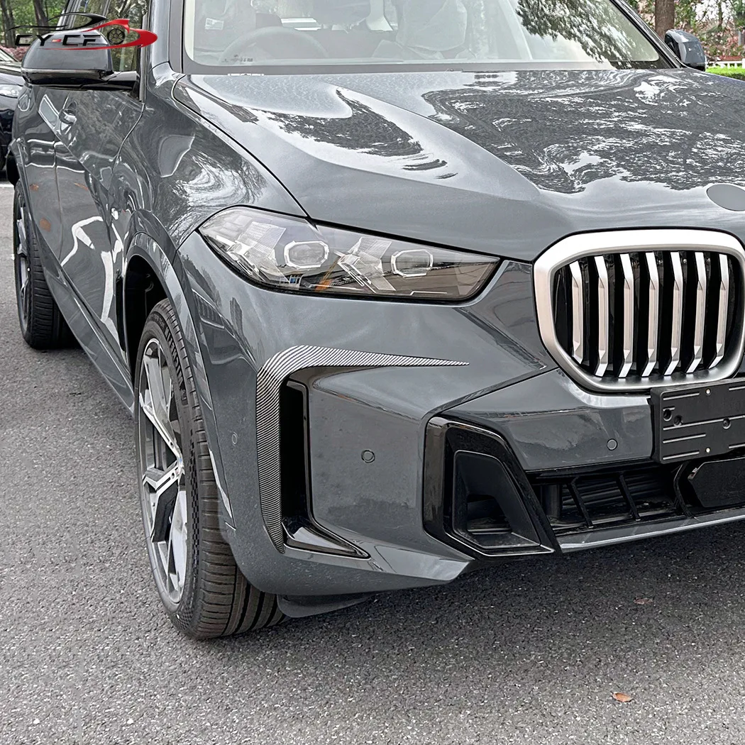 For BMW X5 G05 M Sport 2023+ Car Glossly black Front Bumper Fog Lamp Splitter Trim Grille Cover Decoration ABS Splitters