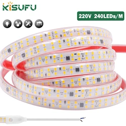 120/240 LEDs/M AC 2835 Led Strip Lights Dimmable Outdoor Led Strip Lights Waterproof High Brightness Diode Tape Adhesive 1M-40M