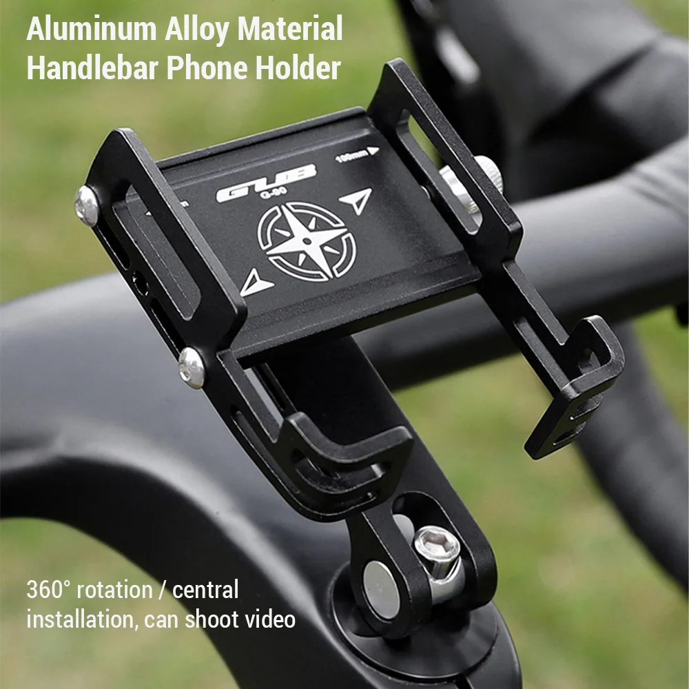 Bike Phone Mount Aluminum Alloy Phone Holder 360 Degree Rotation Bike Accessories for Your Cycle Exploration