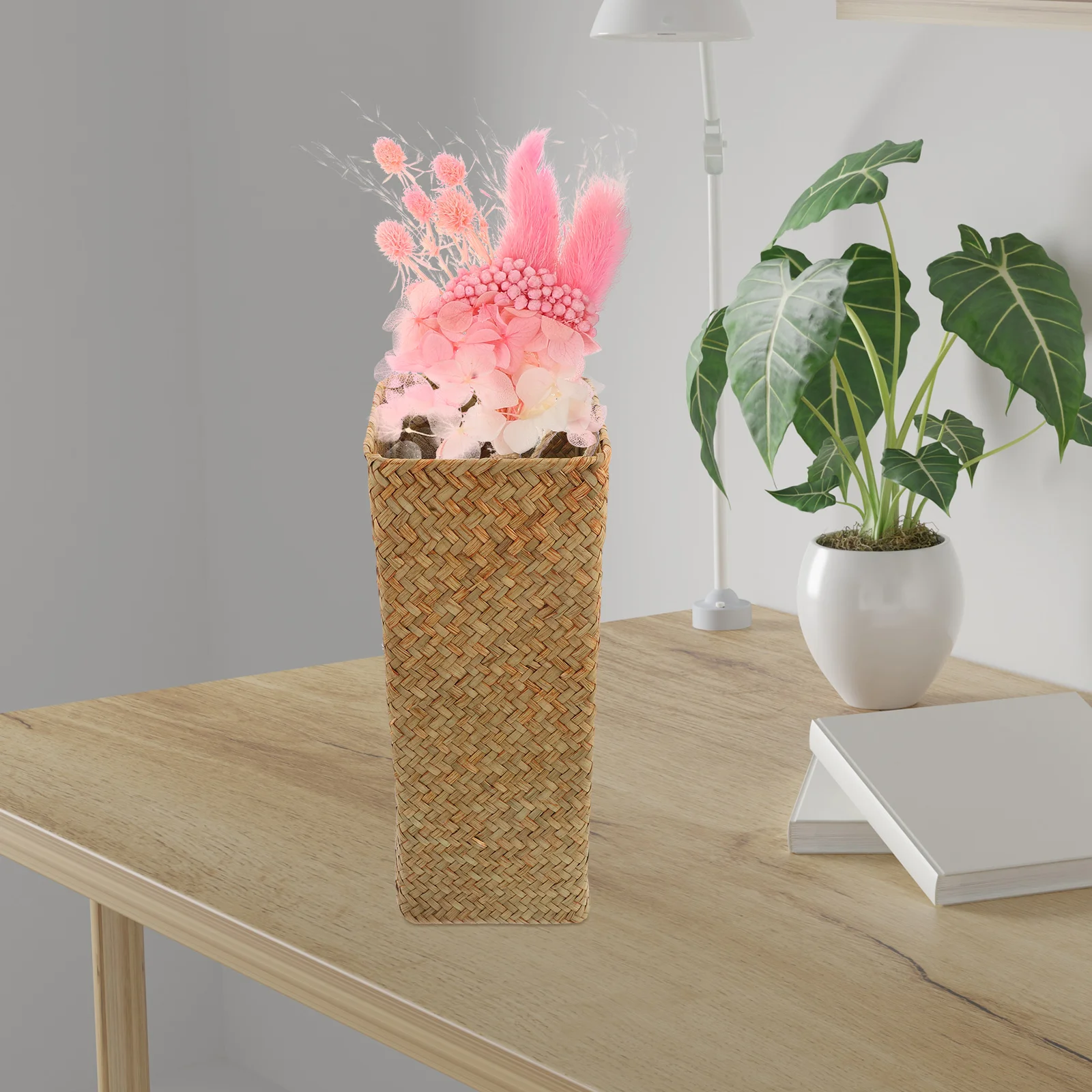 

Handmade Woven Vase Tall Decorative Basket for Flower Arrangement Elegant Centerpiece Home Decor Basket Vase Flower Baskets