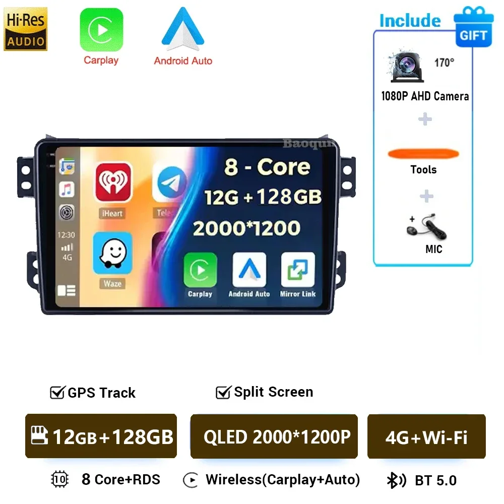 Android 16 Autoradio Voor OPEL Agila SUZUKI Splash Ritz 2008-2014 Multimedia Video Player Autoradio Draadloze Carplay Android auto