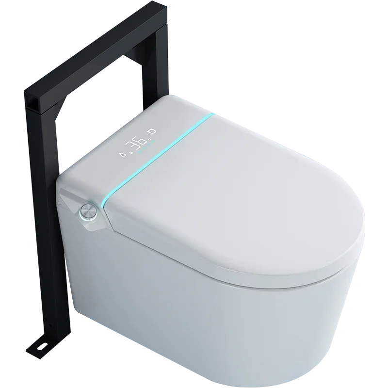 

Wall mounted intelligent hidden water tank embedded wall row automatic toilet