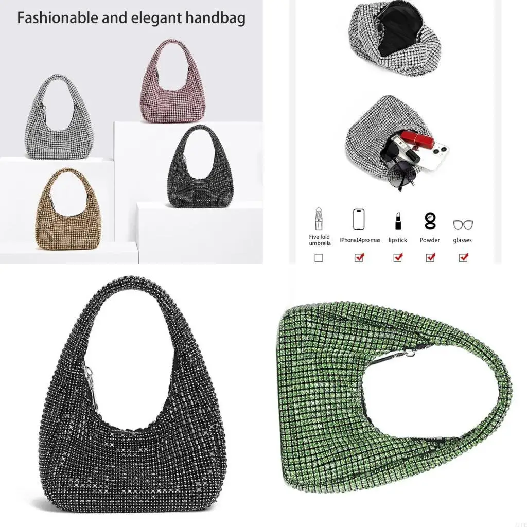 

Женская сумка-клатч со стразами, блестящая сумочка, вечерние сумки для коктейлей, сумка под мышками