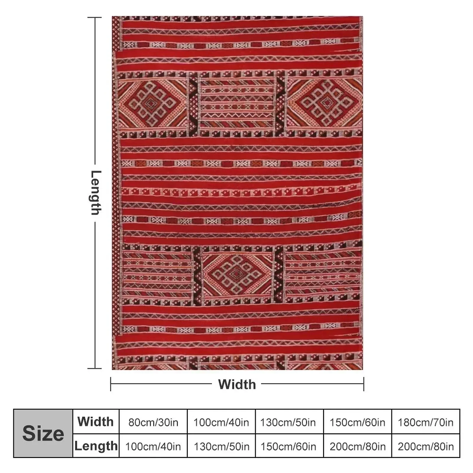 Vintage Moroccan Pattern - Warm Palette Throw Blanket Sleeping Bag Loose Bed linens Blankets