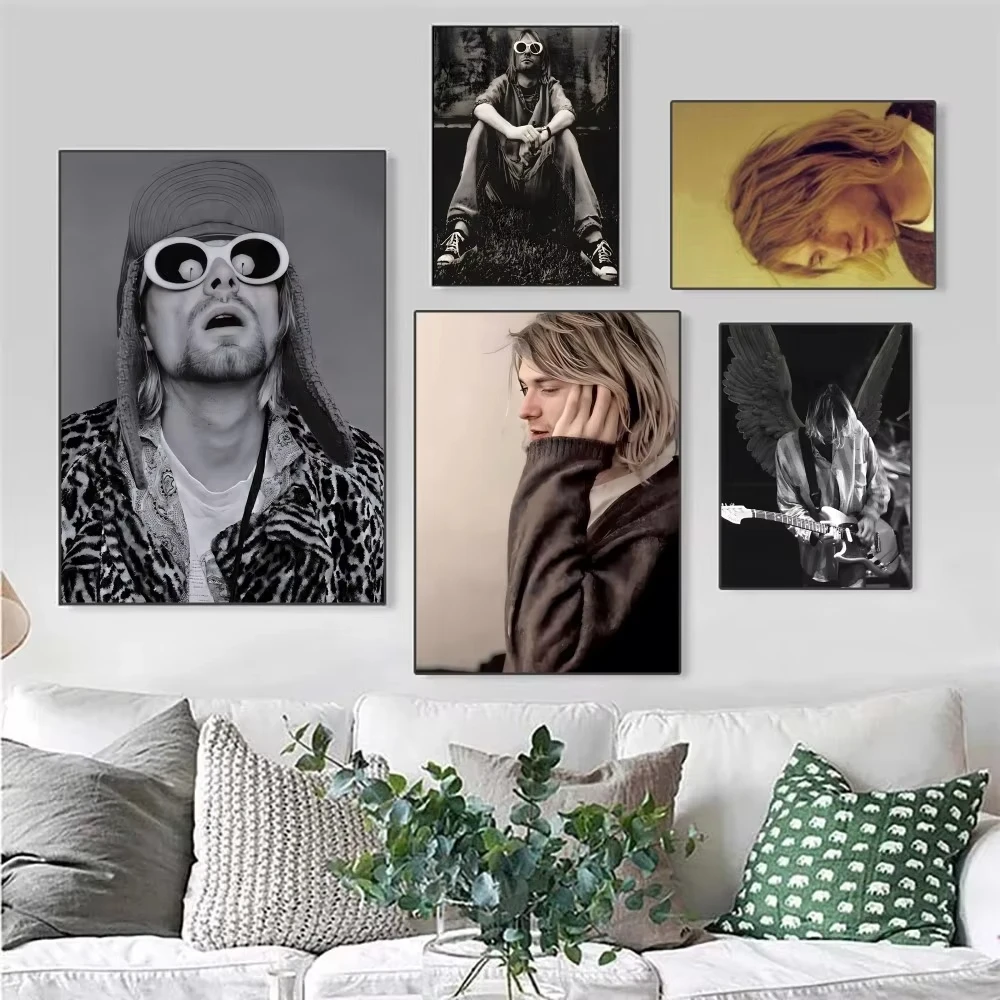 Retro Singer Kurt Cobain Poster No Framed Poster Kraft Club Bar Paper Vintage Poster Wall Art Painting Bedroom Study