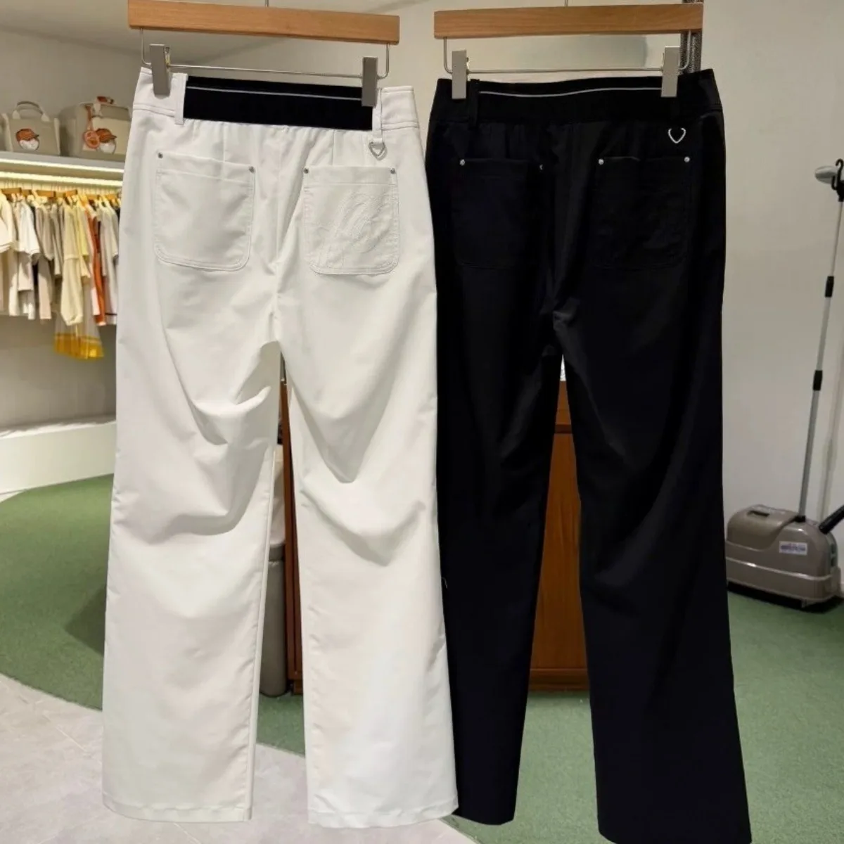 2026 Sporty Korean Women's Golf Long Pants High Rise Flared Moisture Wicking for Outdoor Breathable Quick-Dry Casual Trousers