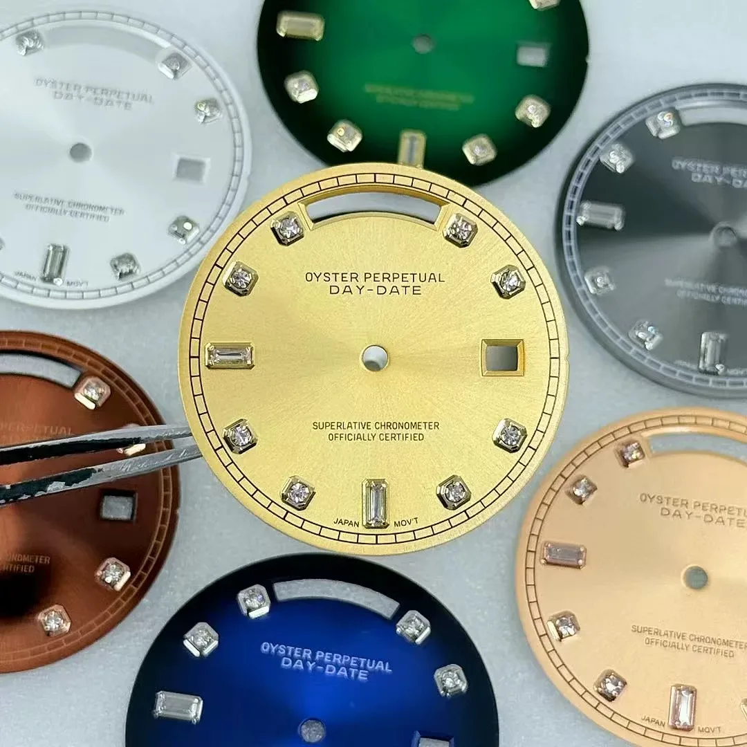 30/31mm No Logo Diamond Sunburst Dial Fit 8285 Movement For Day And Date Watch Modification Accessories Custom Logo