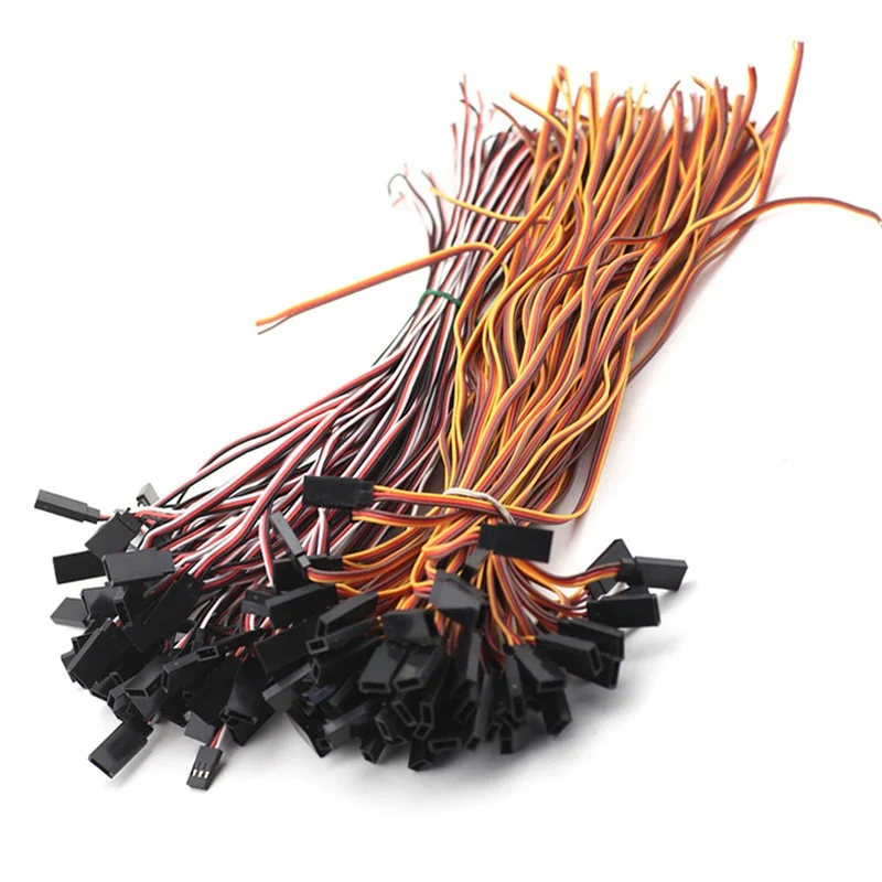 100PCS Servo JR Futaba Male Female Connector Signal Cable 22AWG 150mm 60 Cores Servo Wire Lead For RC Helicopter Drone Car DIY P