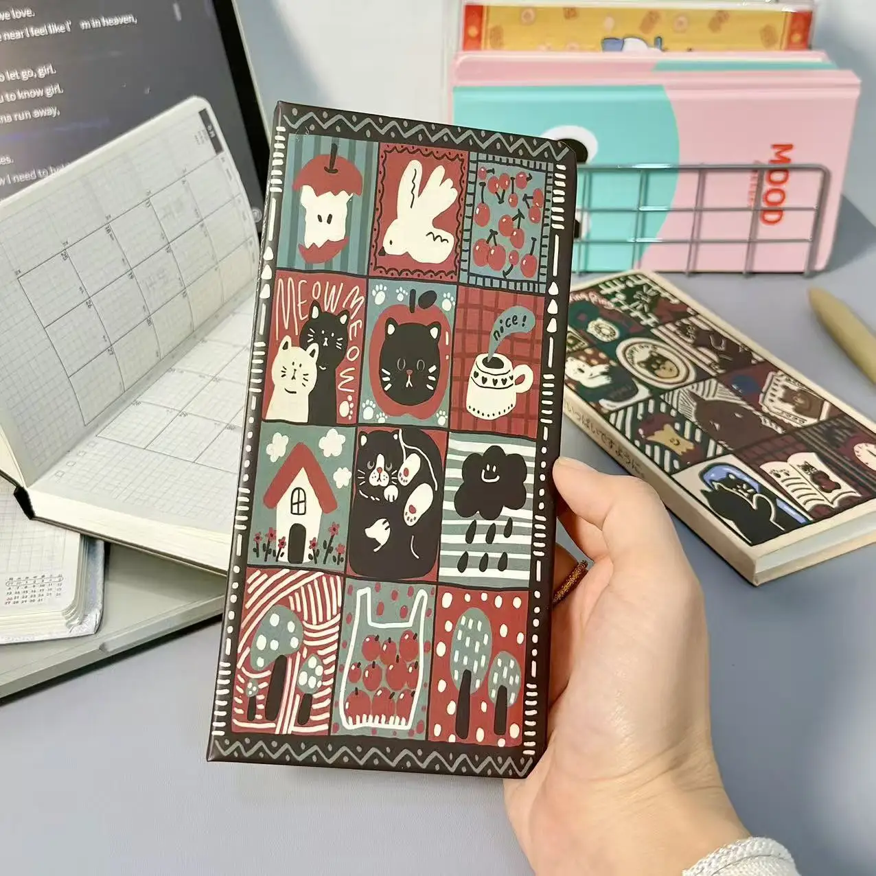 New Weekly Notebook Retro Illustration Plan Schedule Book High Value Cartoon Portable Notepad Handbook