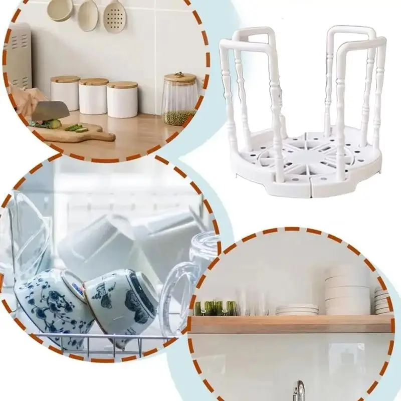 New Portable Retractable Bowl Holder Drain Removable Cabinet Dishes Storage Rack Water Cup Kitchen Organizer view 3