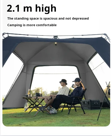 Outdoor Canopy Tent With Integrated Automatic Setup, Sunproof and Rainproof Portable Camping Party Tent