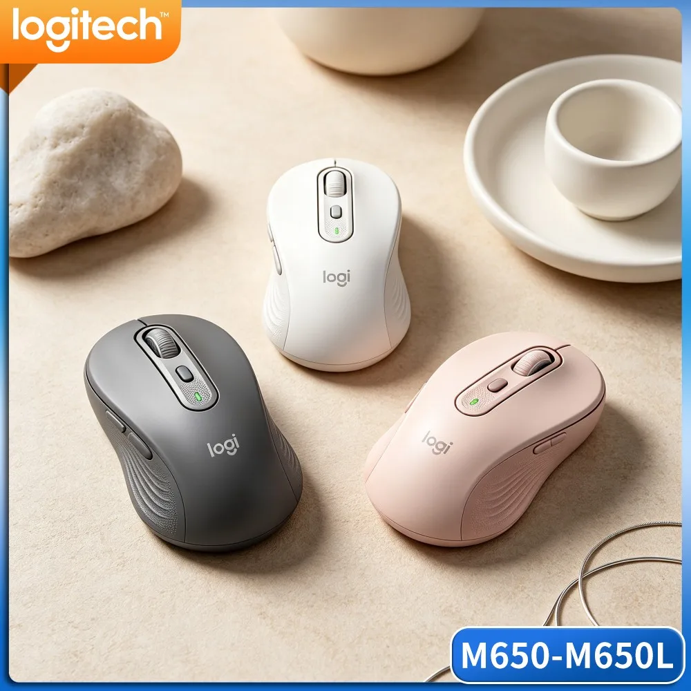 Logitech M650/M650L Signature Mouse Dual Mode Bluetooth & 2.4G Receiver Silent Ergonomic Mice for Desktop Notebook