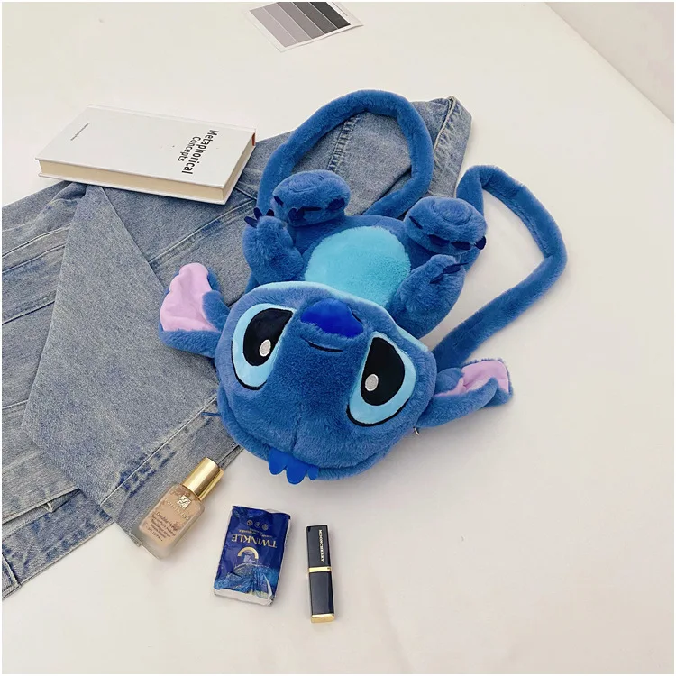 Sac à dos Disney Stitch pour filles, sac à bandoulière Kawaii, sac à dos mignon, sac à bandoulière double initié, poudres de rangement, jouet Anime, cadeau